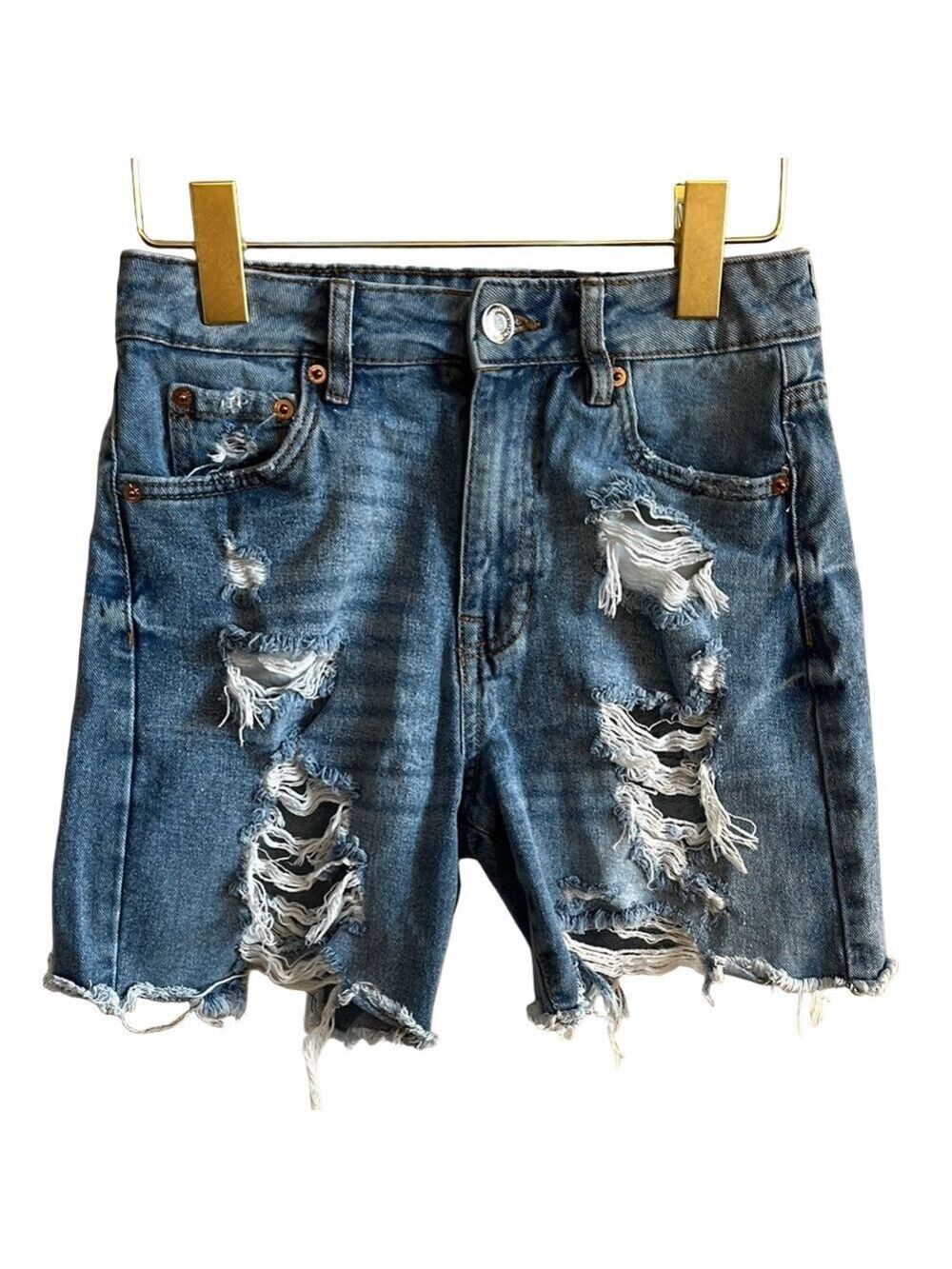 Aeropostale Blue Distressed Jean Shorts